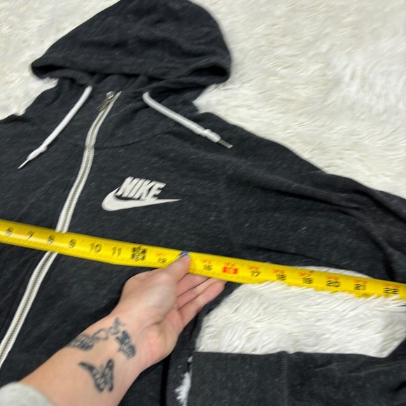 Nike Sportswear Gym Vintage organic cotton Full Zip gray hoodie Woman’s Small - Picture 6 of 13